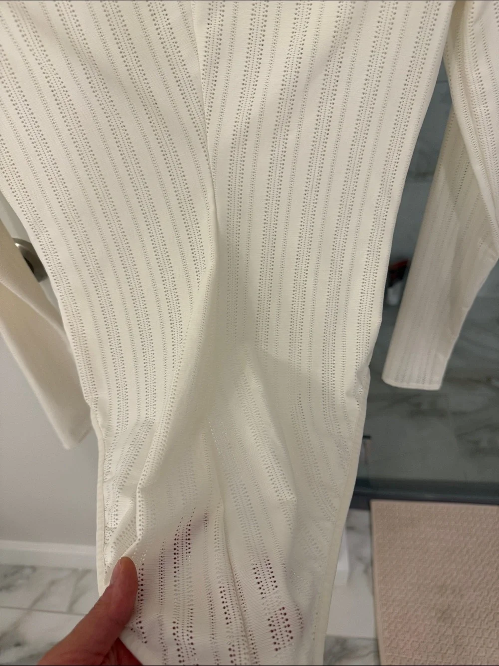 ALO Cream Long-Sleeve Ribbed Bodysuit